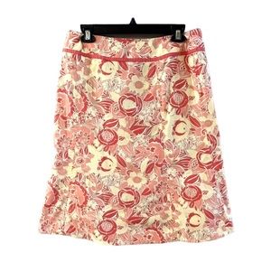 Eddie Bauer Skirt A-line Sunny Floral Knee Length Size Zip Stretch  Size 6